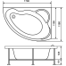 Асимметричная акриловая ванна Eurolux (Евролюкс) Вавилон (Vavilon) 170*120 см для ванной комнаты