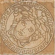 Итальянский керамический декор Versace (Версаче) Palace Medusa Beige 14636 2,8*2,8 см для ванной комнаты, кухни, прихожей, квартиры и дома
