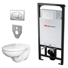 Комплект Alcaplast Set 5v1 А101+M71+M91+унитаз+сидение с микролифтом для ванной комнаты и туалета