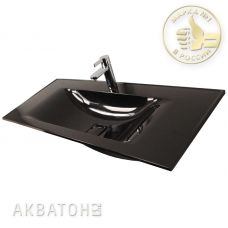 Раковина Акватон (Aquaton) Гласс 105, черная для мебели в ванной комнате