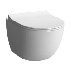 Подвесной компактный безободковый унитаз Vitra (Витра) Options Sento (Сенто) 7747B003-6115 Rim-Ex с тонким сидением для ванной комнаты и туалета