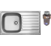 Комплект  Мойка для кухни TopZero Hypnos HYP860.500 + Измельчитель отходов Bort Titan 5000