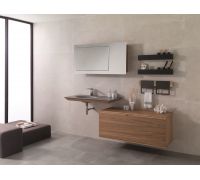 Mertens Комплект мебели 132х5х53 см (столешница+раковина+зеркало+тумба подвесная) Wood Roble Polvo