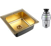 Комплект  Мойка для кухни Zorg Inox Pvd SZR-5050 bronze + Измельчитель отходов Zorg Inox D ZR-56 D