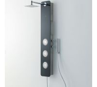 Gallery Душевая панель 130х22х52,3 см с термостатическим смесителем и ручным душем хром/черная