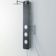 Gallery Душевая панель 130х22х52,3 см с термостатическим смесителем и ручным душем хром/черная