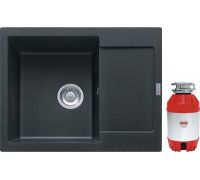 Комплект  Мойка для кухни Franke Maris MRG 611С оникс + Измельчитель отходов Franke Turbo Elite TE-125 с пневмокнопкой