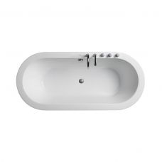 Minimal Oval Ванна 175х80 см Basic с ножками и смесителями на борт ванной