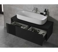  Arquitect Комплект мебели черный (тумба+раковина+донный клапан+зеркало+бра)