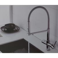 Cмеситель для кухонной мойки под фильтр с краном для питьевой воды и гибким изливом Rose R758